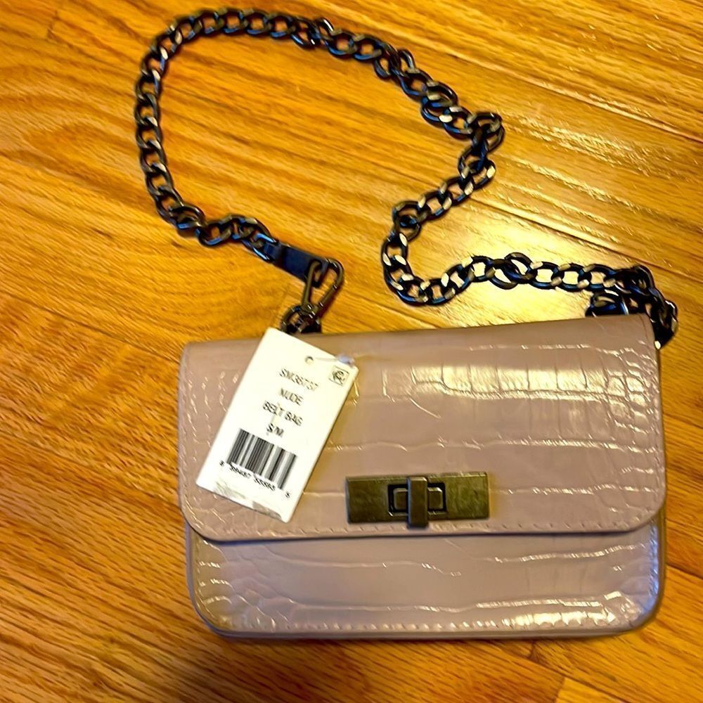 NWT Steve Madden Croc-Embossed Chain Belt Bag S/M